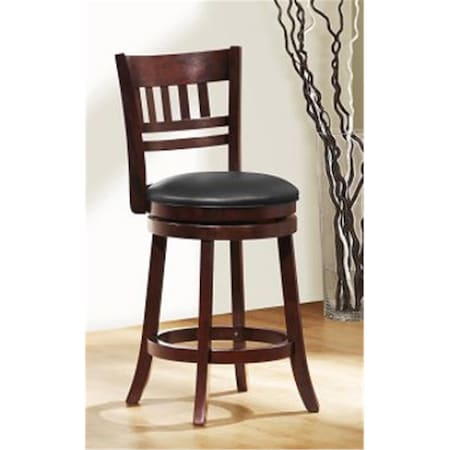 Home Elegance Edmond Swivel Counter Height Chair - Dark Cherry 1140E-24S